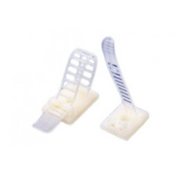 Embase adhésive ajustable - 30,5 x 21 mm - Naturel - Sachet de 100 embases ahésives