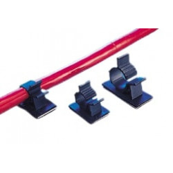 Embase adhésive ajustable - 41,8 x 21,5 mm - Noir - Sachet de 100 embases adhésives