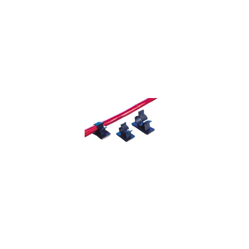 Embase adhésive ajustable - 41,8 x 21,5 mm - Noir - Sachet de 100 embases adhésives