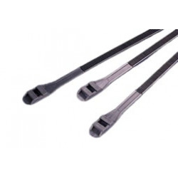 Colliers et liens de serrage. Type colson avec pince - 180 x 9 mm  - Noir - Sachet de 100 Colliers