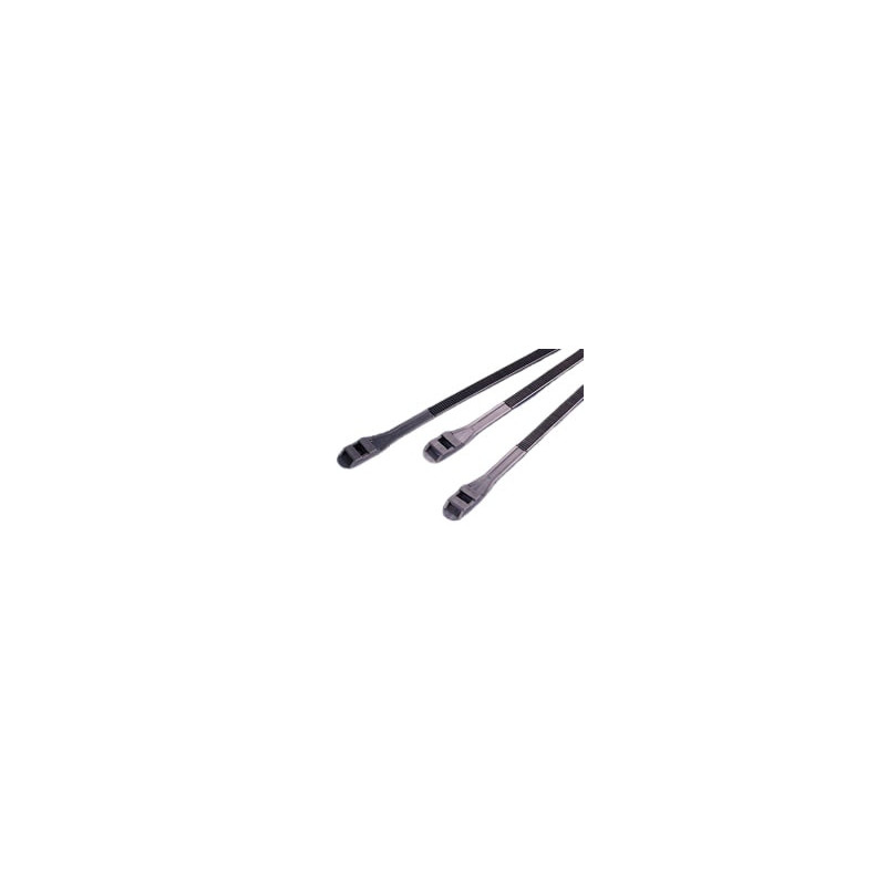 Colliers et liens de serrage. Type colson avec pince - 180 x 9 mm  - Noir - Sachet de 100 Colliers