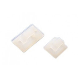 Clips, embase adhésive - 19 x 19 mm  - Naturel - Sachet de 100 Embases adhésives