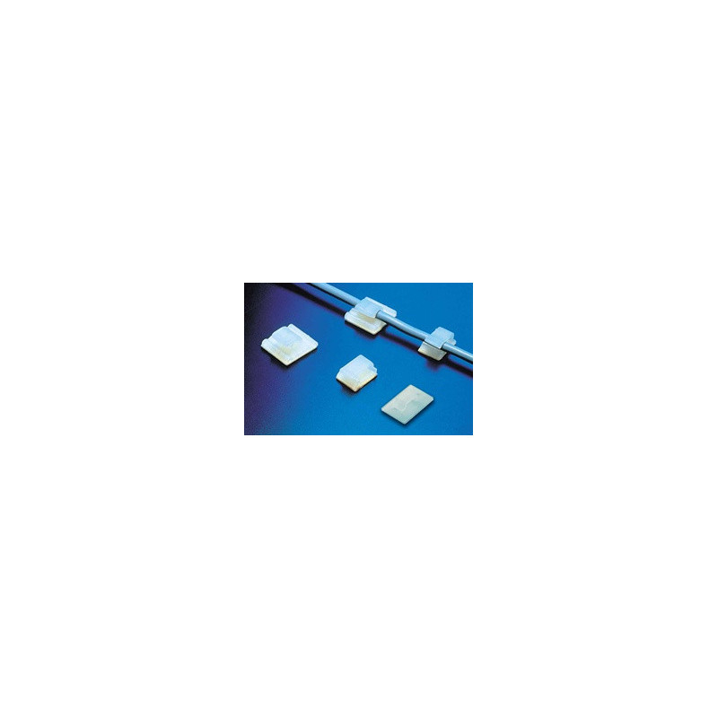 Clips, embase adhésive - 11,9 x 6 mm  - Naturel - Sachet de 100 Embases adhésives