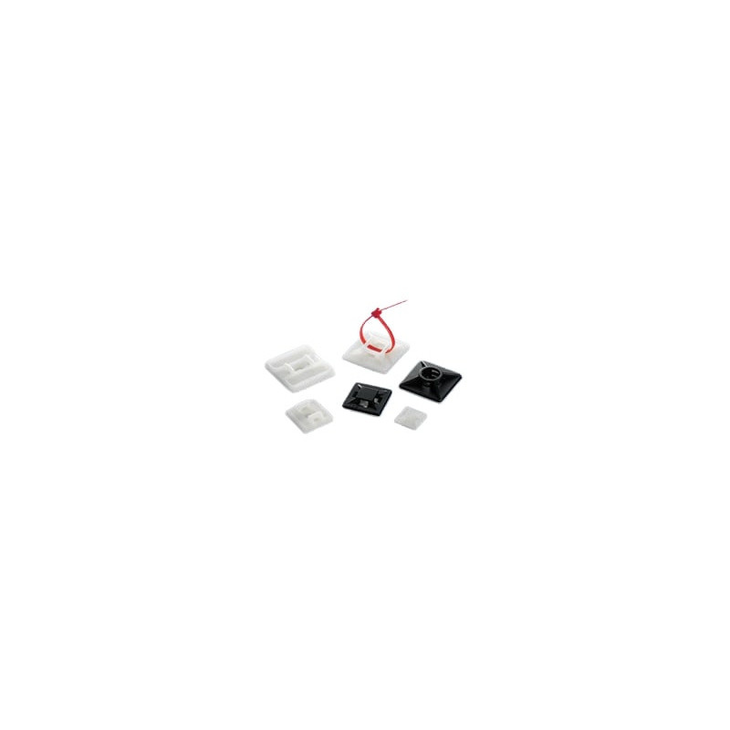 Attaches liens. Non-adhésif - 26,3 x 26,3 mm  - Naturel - Sachet de 100 Accroches-colliers adhésifs