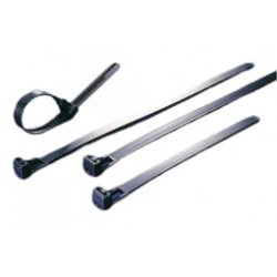 Colliers et liens de serrage. Réutilisable - 200 x 7,6 mm - Noir - Sachet de 100  Colliers
