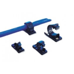 Clips, embase adhésive - 28,8 x 13,4 mm - Noir - Sachet de 100 Clips
