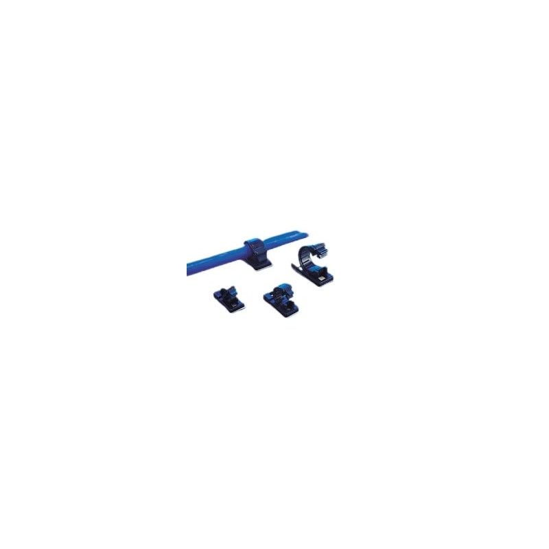 Clips, embase adhésive - 38,2 x 16 mm - Noir - Sachet de 100 Clips