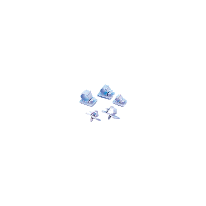 Embase adhésive - 30 x 24,5 mm - Gris - Sachet de 100 Embases